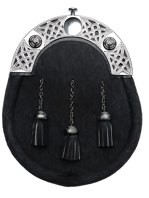 Black Fur Highland Dress Sporran